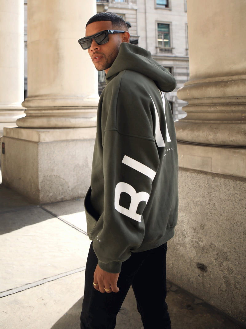 Idris Oversized Hoodie - Khaki Green