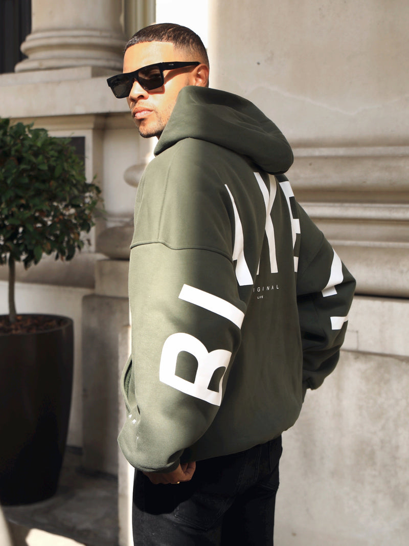 Idris Oversized Hoodie - Khaki Green