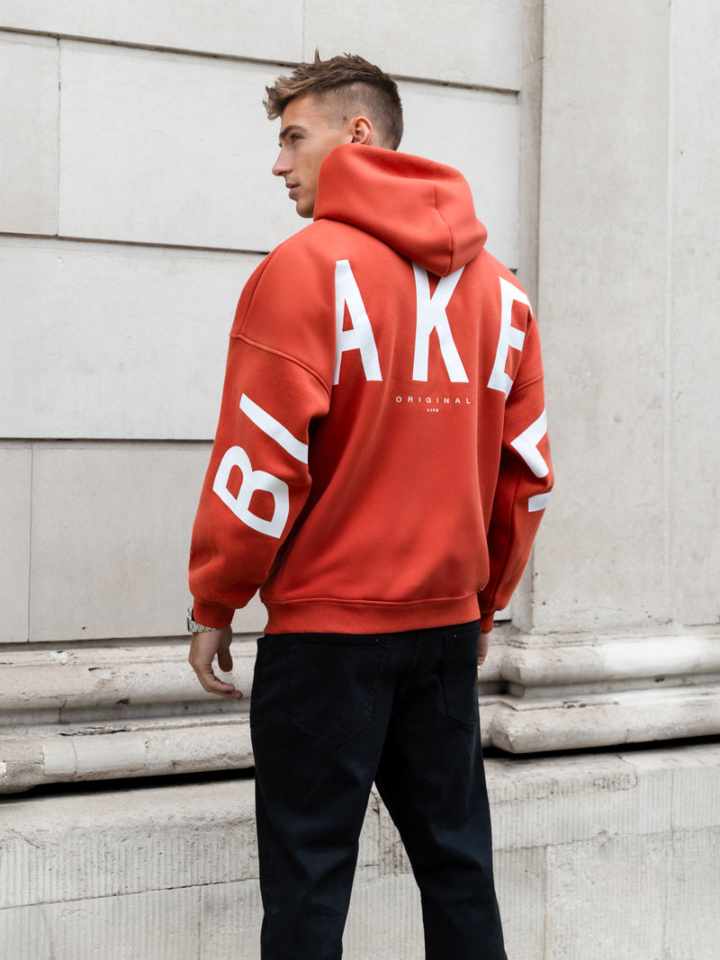 Idris Oversized Hoodie - Washed Red