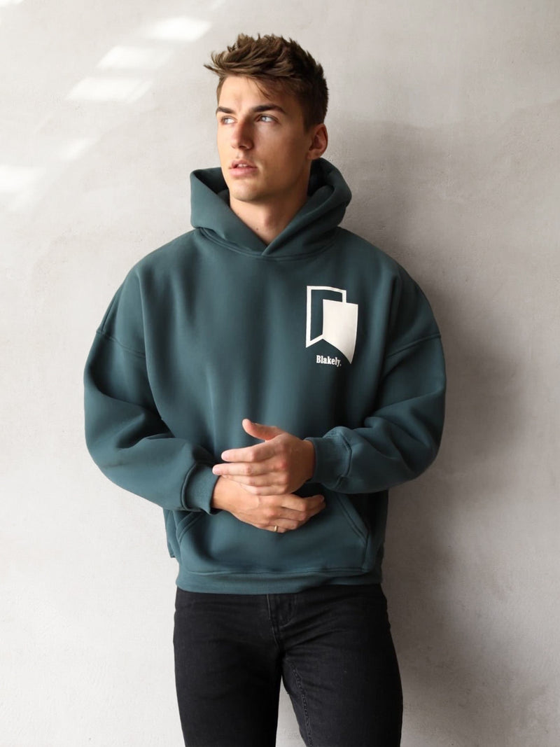 Revolve Relaxed Hoodie - Teal Green