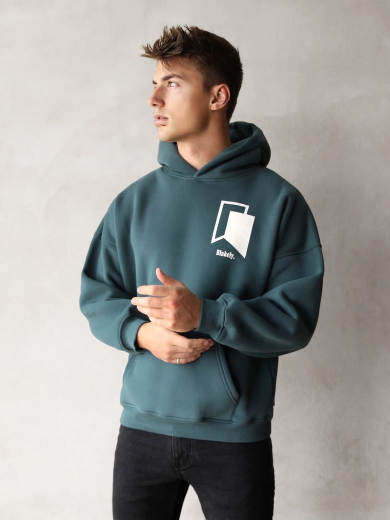 Revolve Relaxed Hoodie - Teal Green
