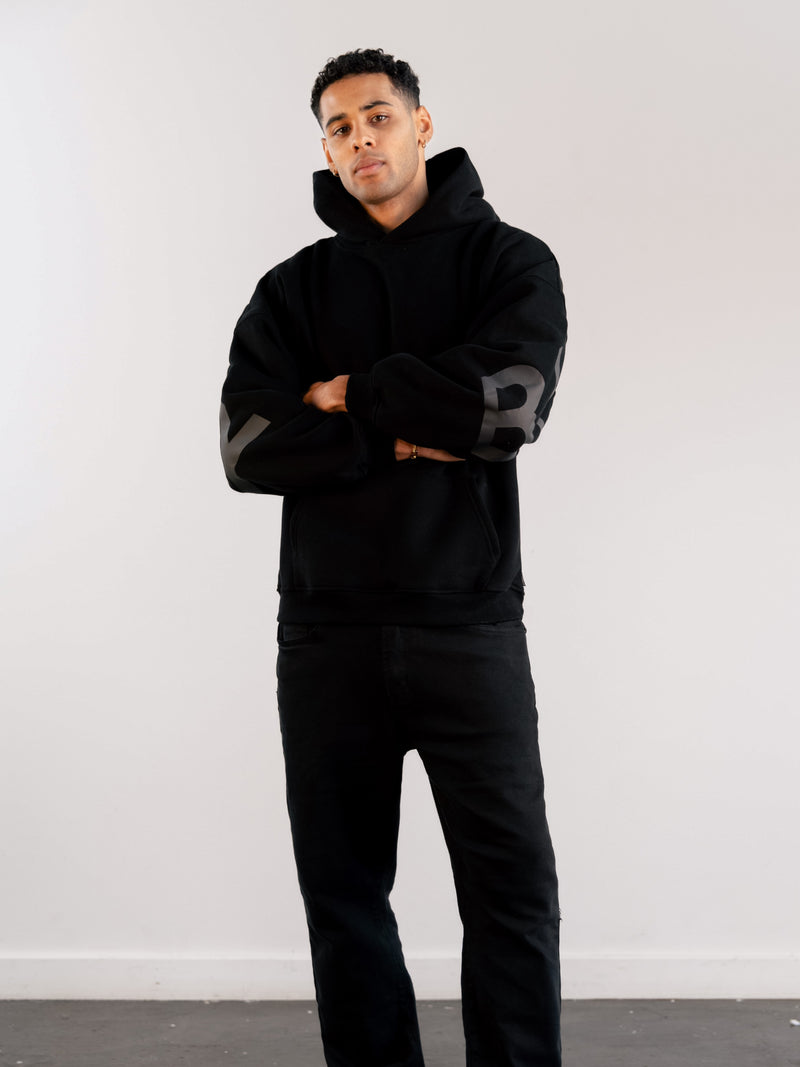 Tonal Idris Oversized Hoodie - Black