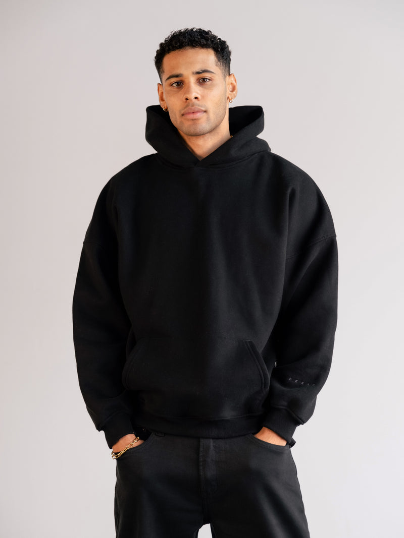 Tonal Idris Oversized Hoodie - Black