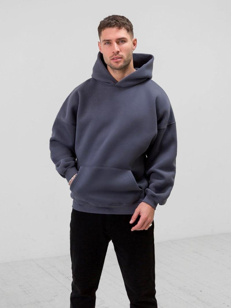 Tonal Idris Oversized Hoodie - Blue