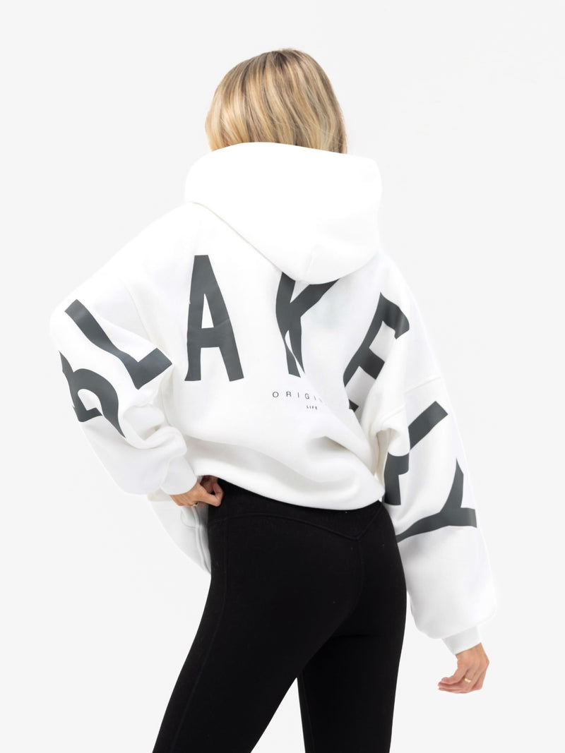 Isabel Oversized Hoodie - Flat White & Graphite