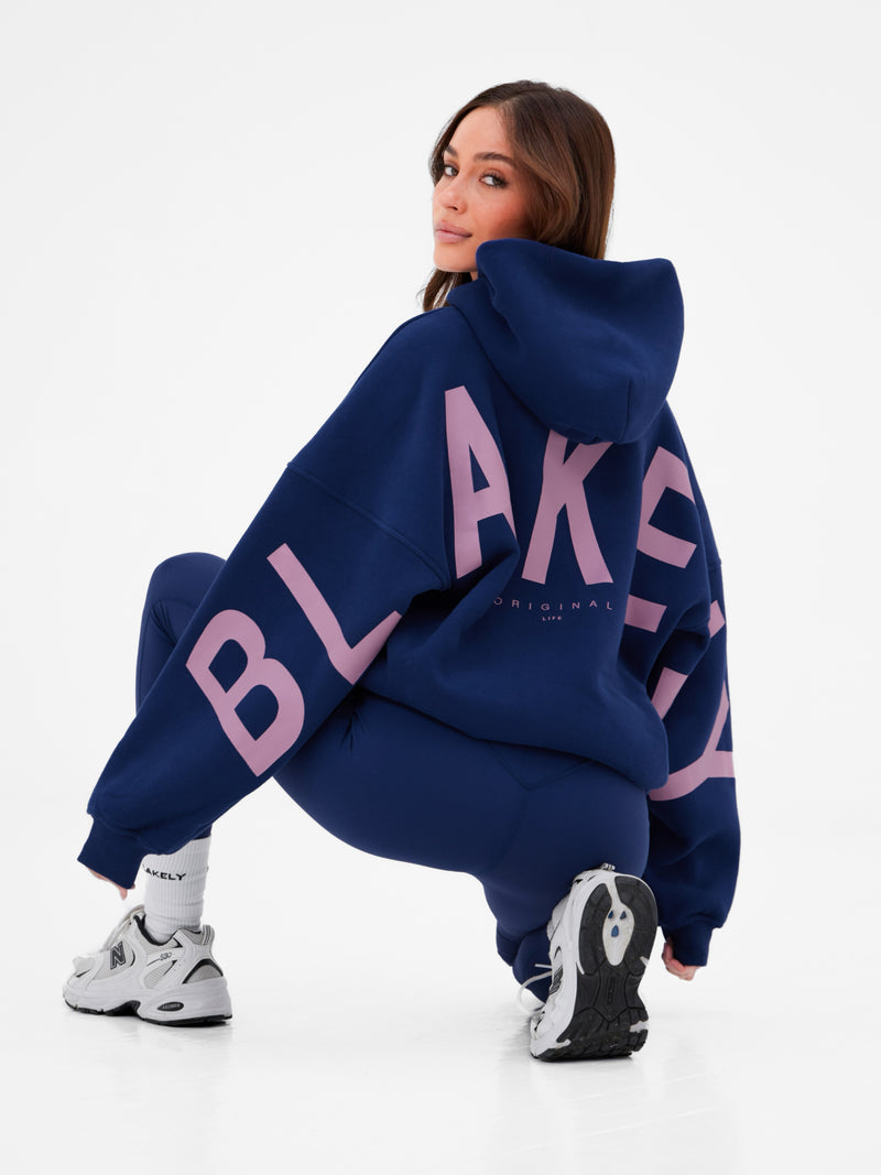Isabel Oversized Hoodie - Navy Blue