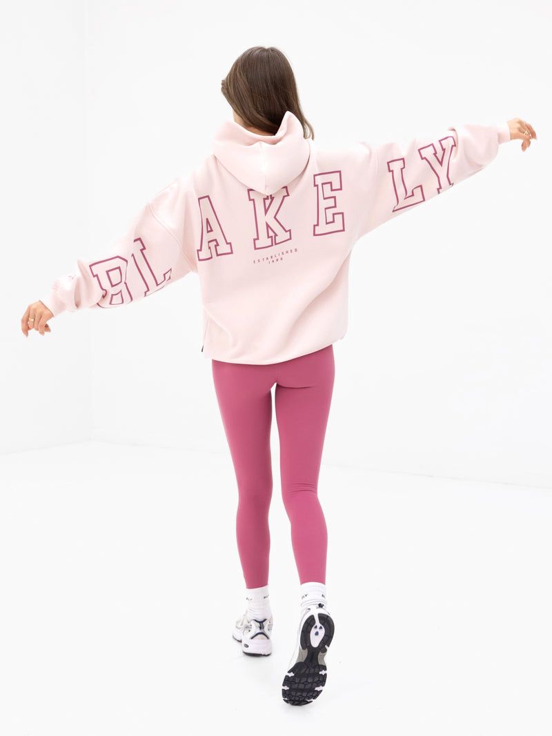 Varsity Isabel Oversized Hoodie - Ballet Pink