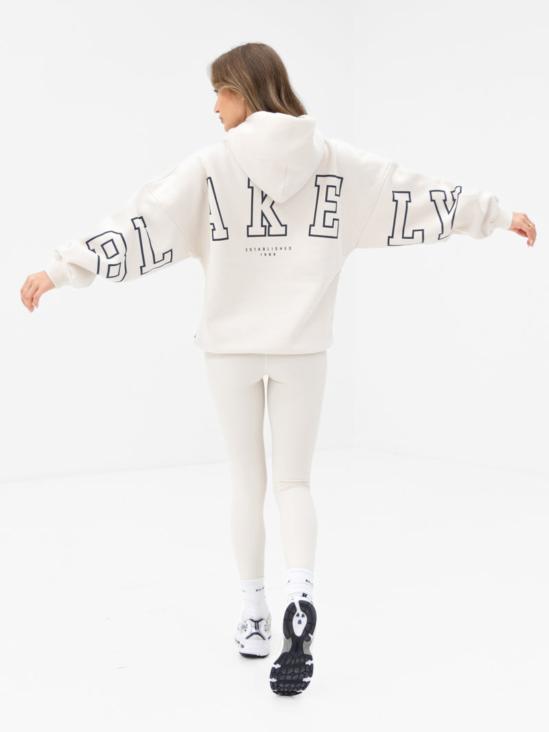 Varsity Isabel Oversized Hoodie - Chalk