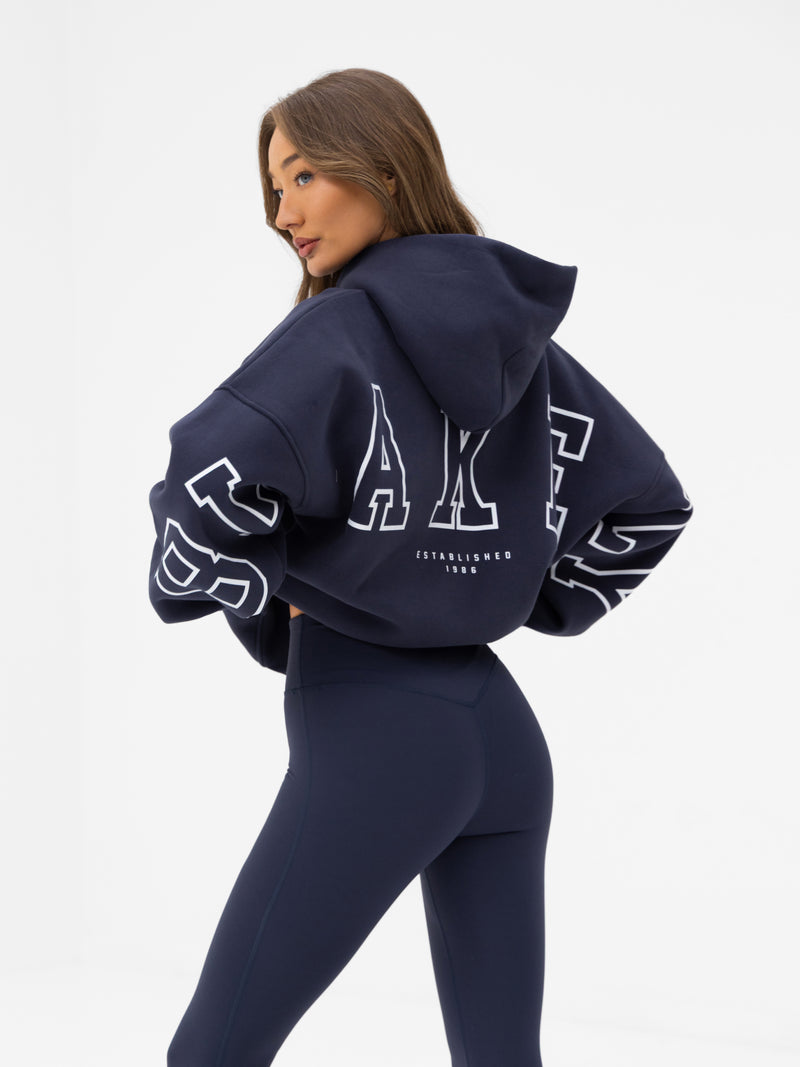 Varsity Isabel Oversized Hoodie - True Navy