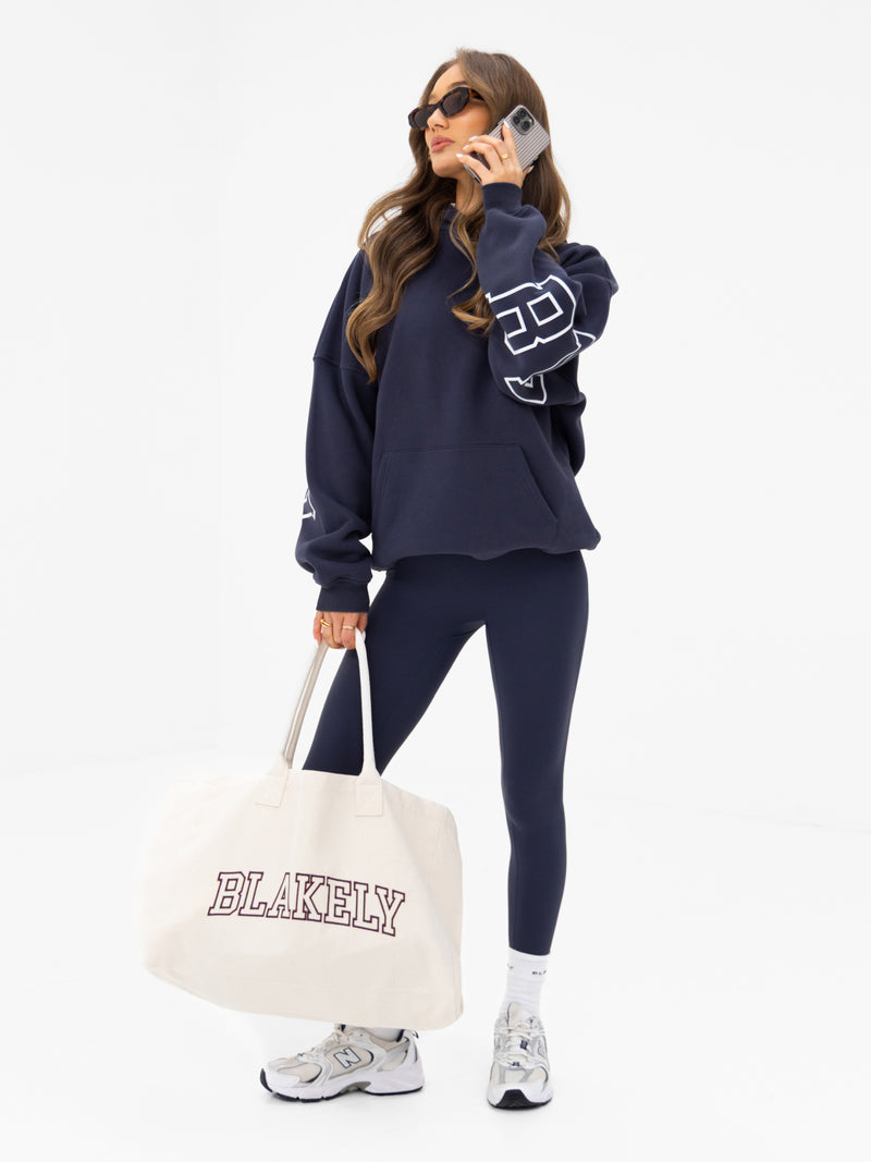 Varsity Isabel Oversized Hoodie - True Navy