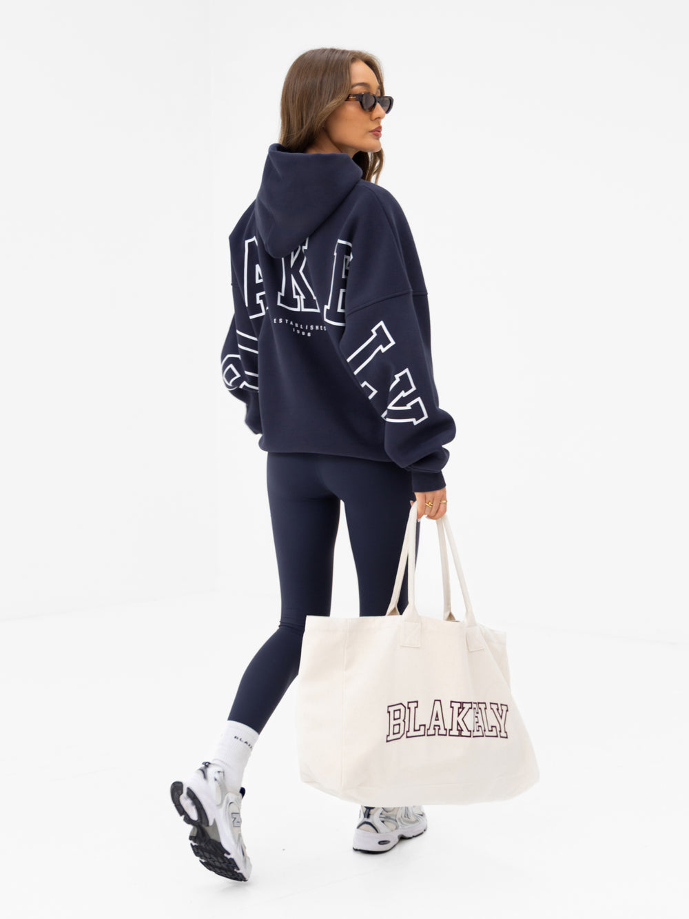 Buy Blakely Womens True Navy Varsity Isabel Oversized Hoodie | Free ...