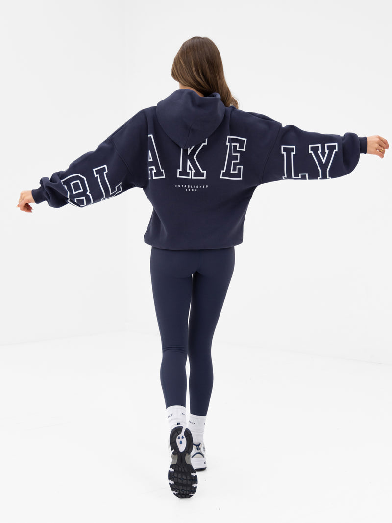 Varsity Isabel Oversized Hoodie - True Navy