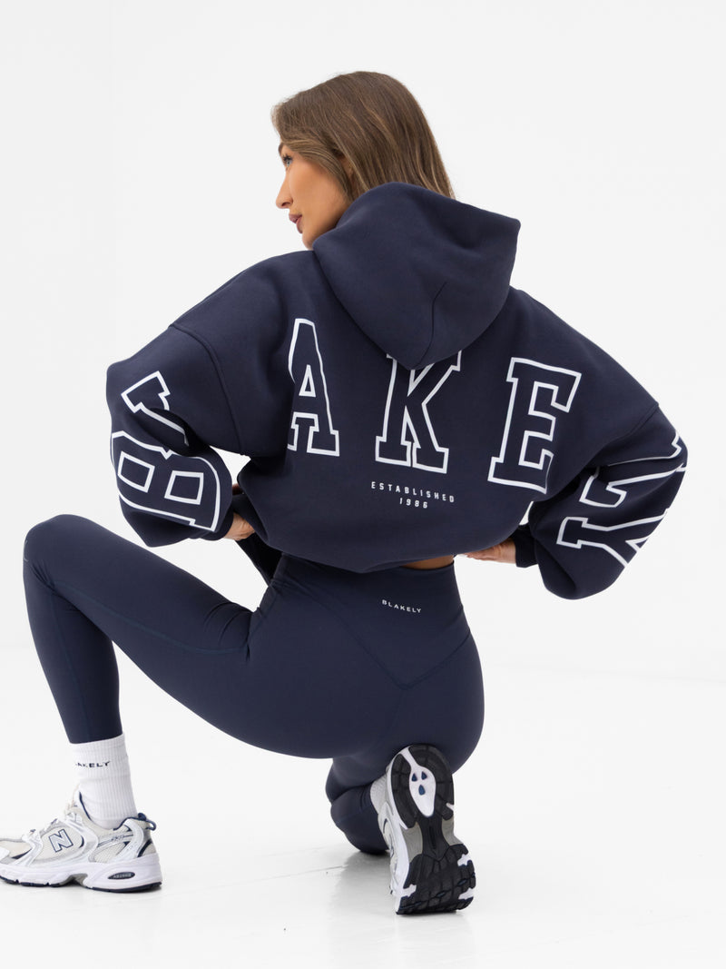 Varsity Isabel Oversized Hoodie - True Navy