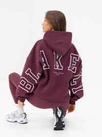 Varsity Isabel Oversized Hoodie - Old Burgundy