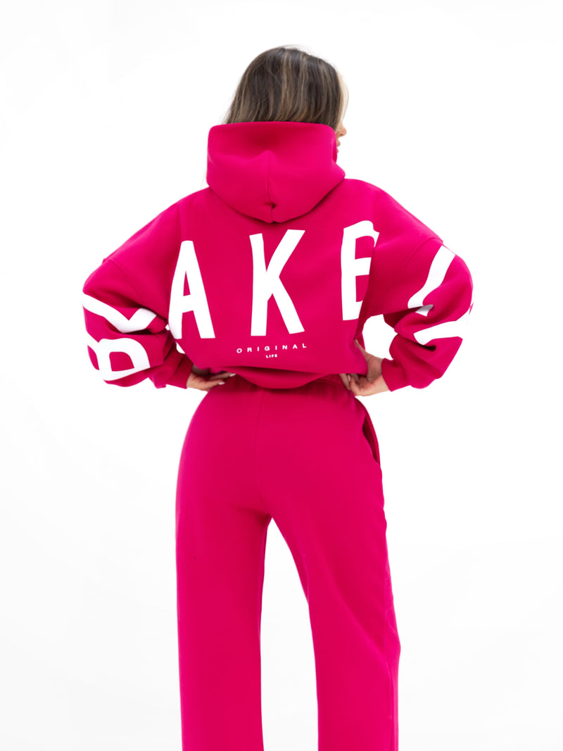 Isabel Wide Leg Sweatpants - Fuchsia