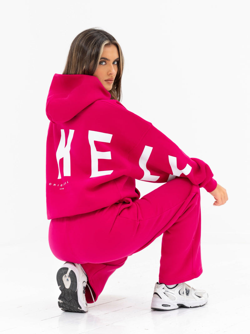 Isabel Wide Leg Sweatpants - Fuchsia