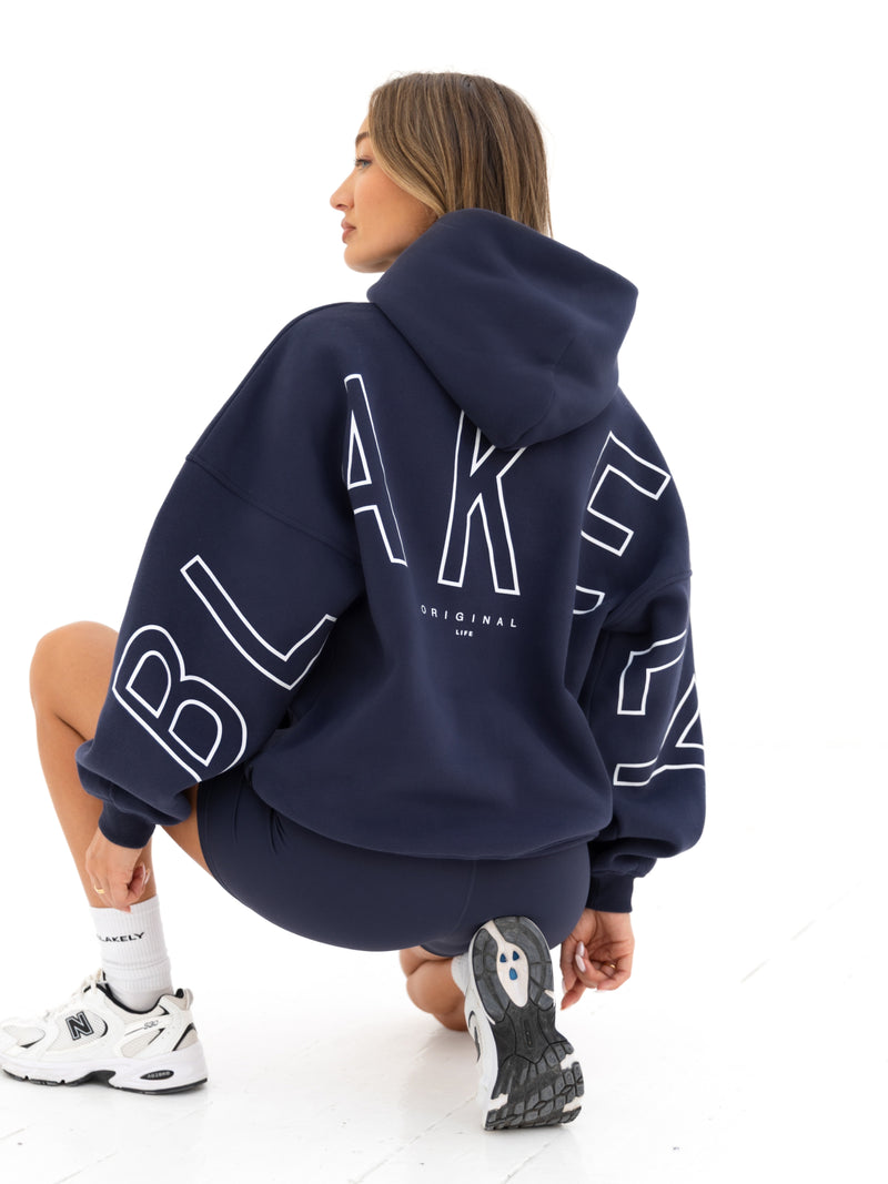 Outline Isabel Oversized Hoodie - True Navy