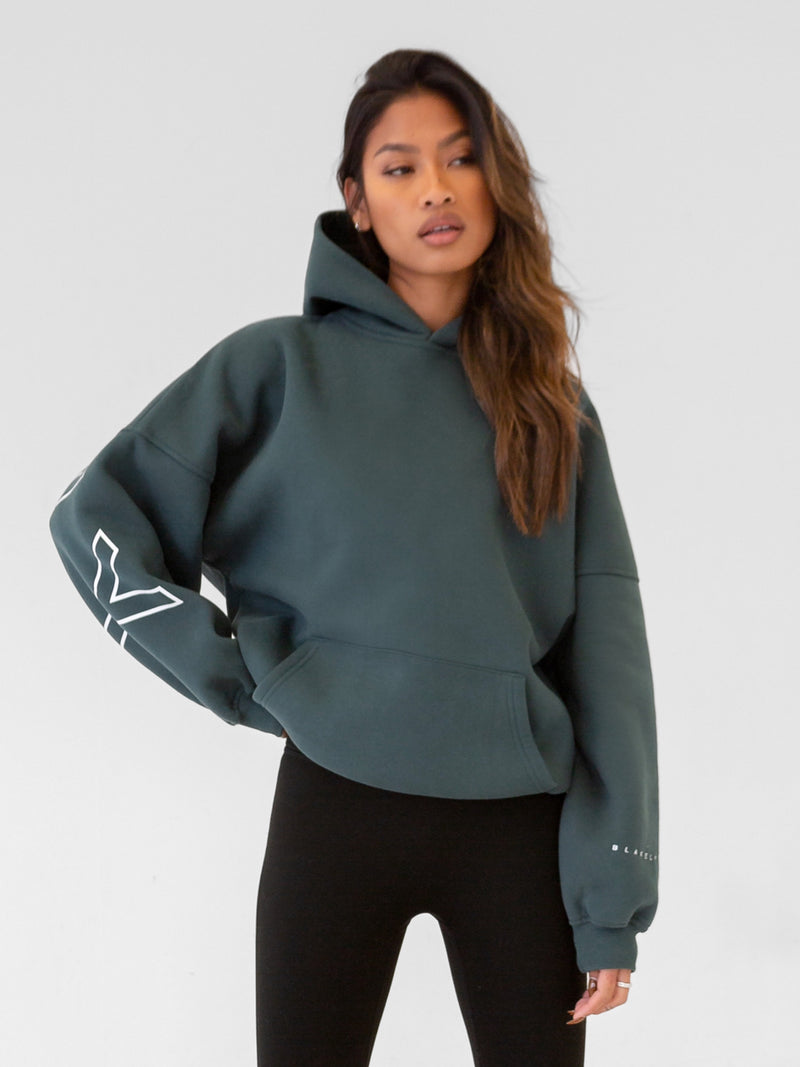 Buy Blakely Teal Green Outline Isabel Oversized Hoodie Free delivery on orders over 70 Blakely Clothing