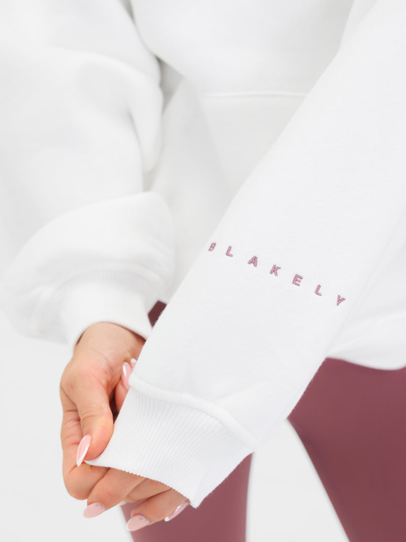 Isabel Oversized Hoodie - Flat White & Rose Taupe