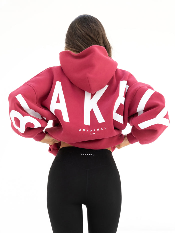 Isabel Oversized Hoodie - Sangria Red