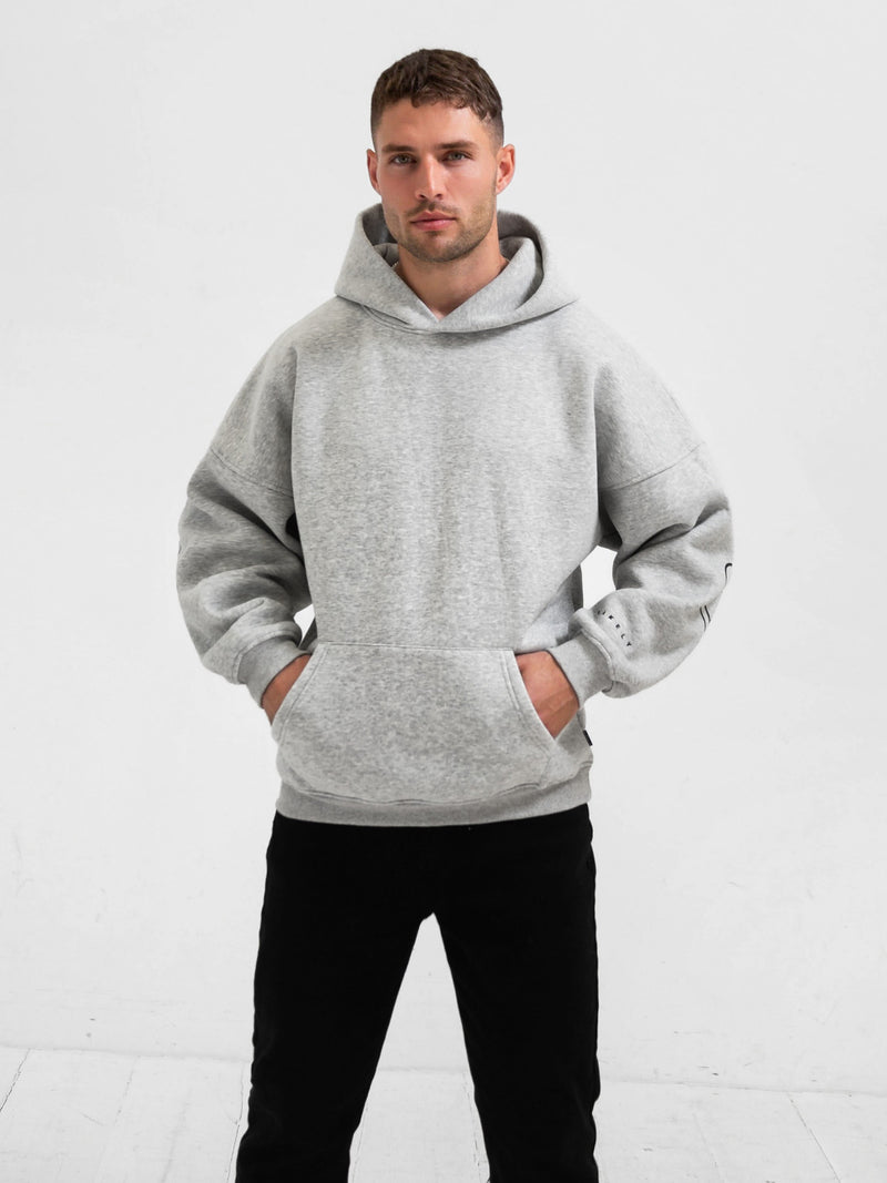 Outline Idris Oversized Hoodie - Marl Grey