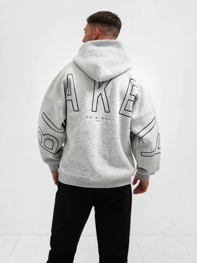 Outline Idris Oversized Hoodie - Marl Grey