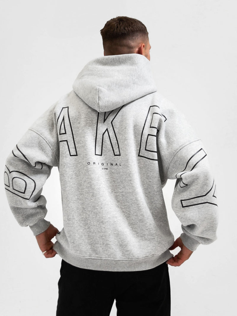 Outline Idris Oversized Hoodie - Marl Grey