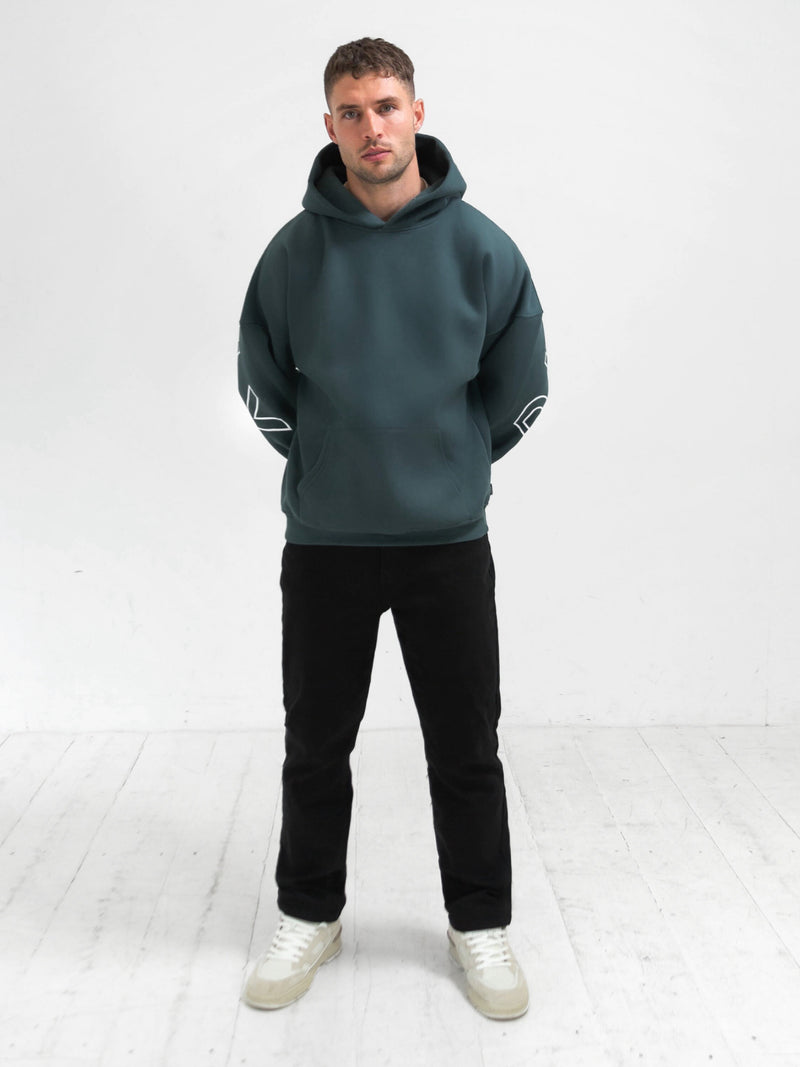 Outline Idris Oversized Hoodie - Teal Green