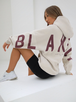 Life & Style Isabel Oversized Hoodie - Chalk & Burgundy