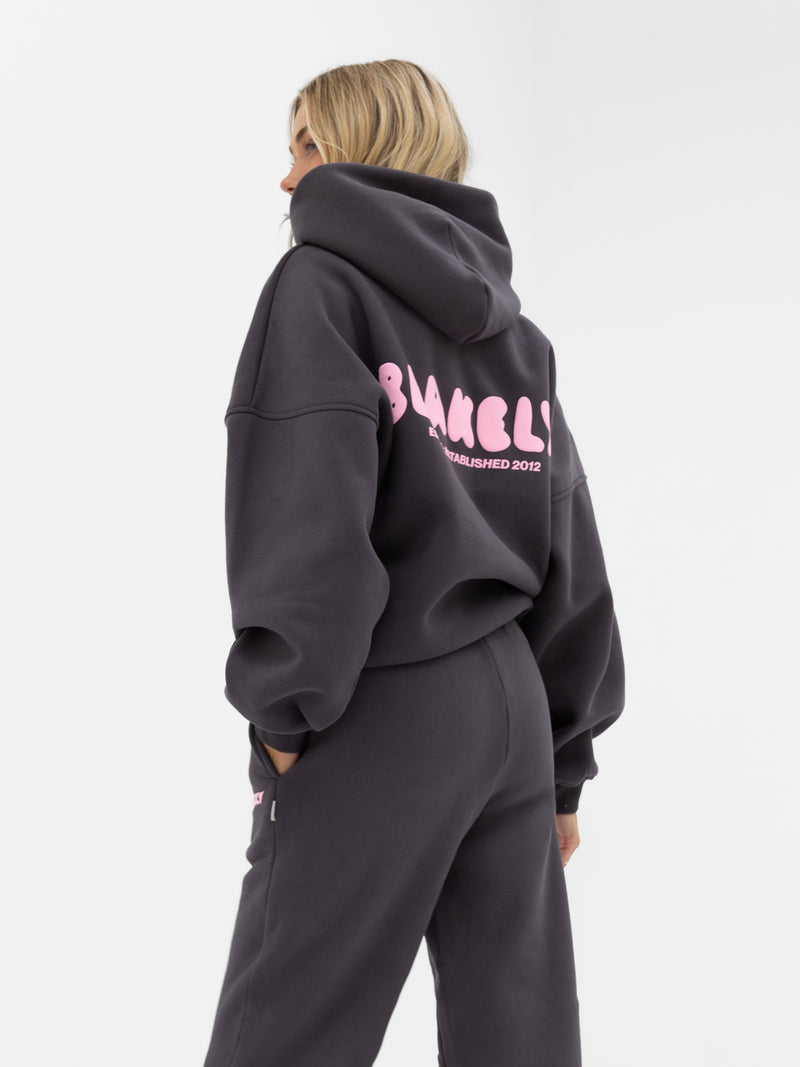 Cloud Print Oversized Hoodie - Graphite