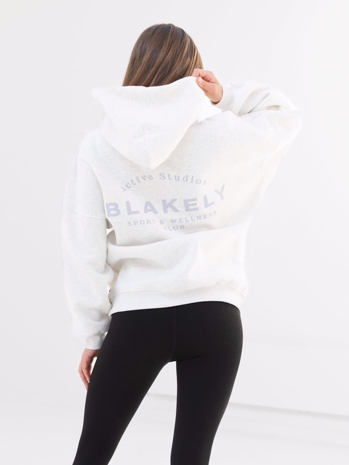 Active Studios Oversized Hoodie - Marl White & Light Violet