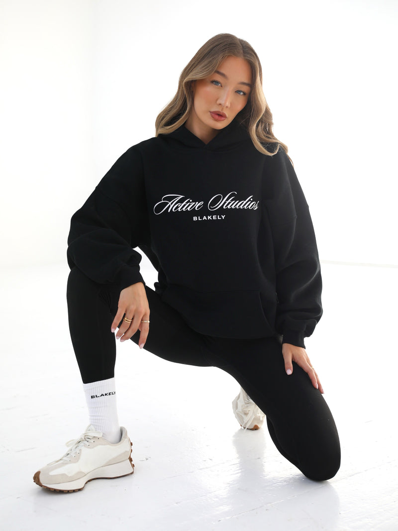 Off Duty Oversized Hoodie - Black