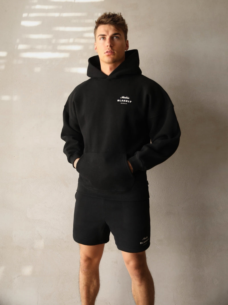 Italia Relaxed Hoodie - Black