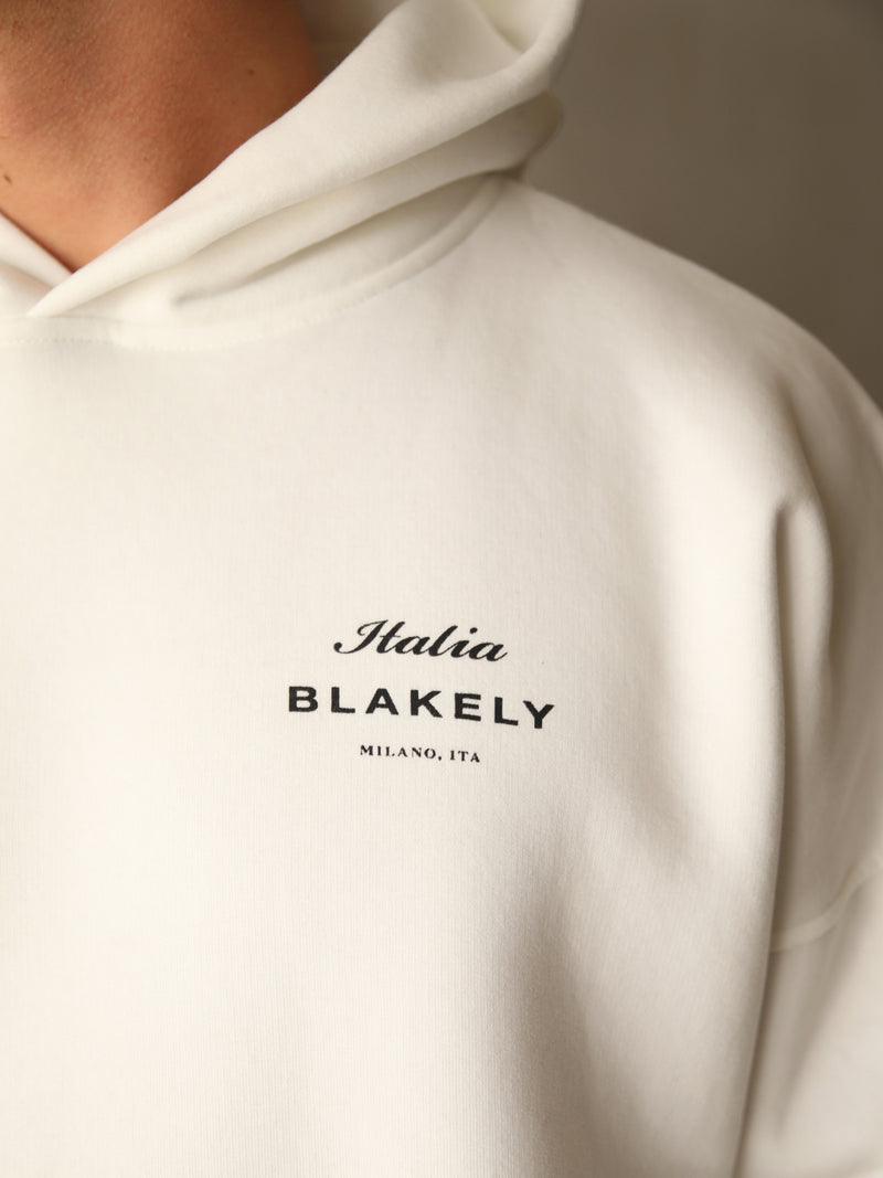 Italia Relaxed Hoodie - Flat White