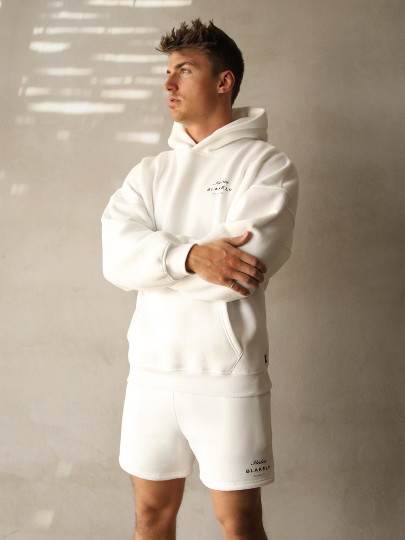 Italia Relaxed Hoodie - Flat White