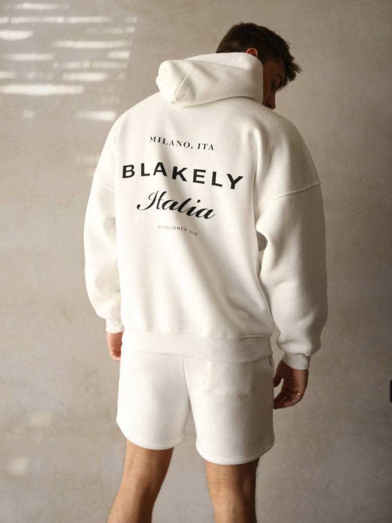 Italia Relaxed Hoodie - Flat White