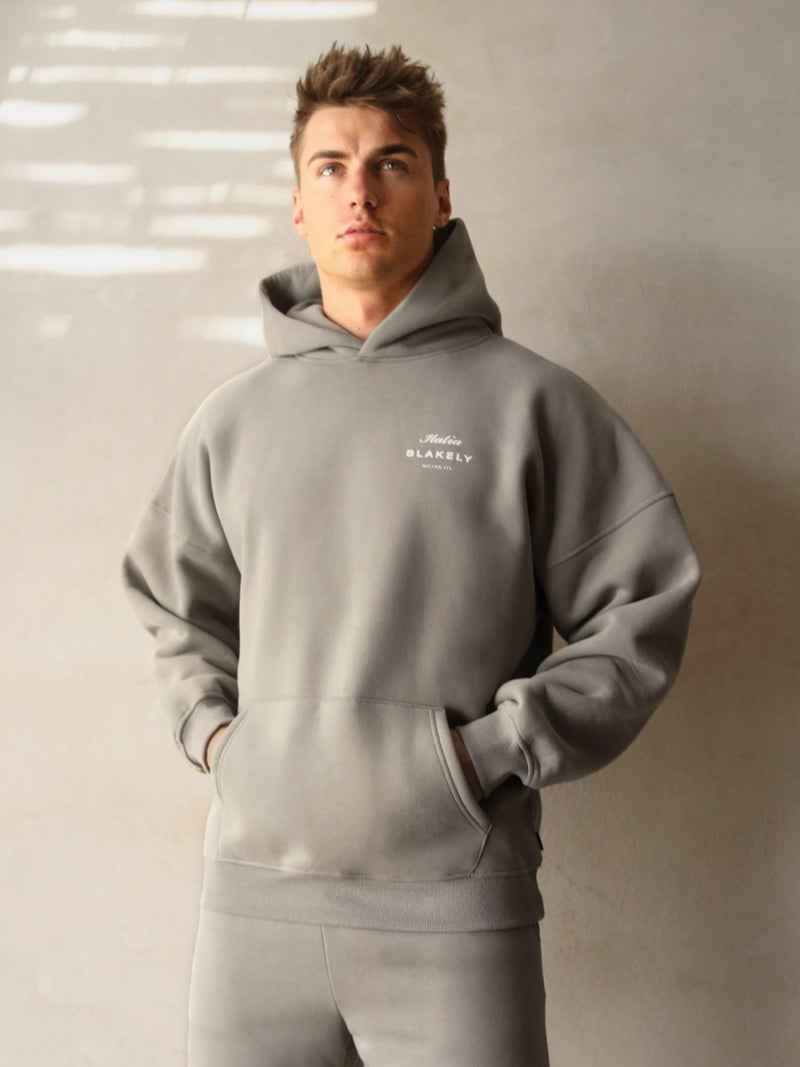 Italia Relaxed Hoodie - Stone Grey