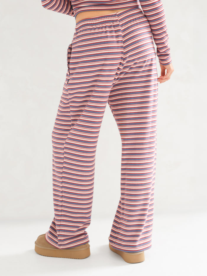 Sadie Stripe Wide Leg Trousers - Red Stripe