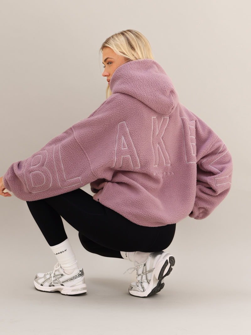 Borg Isabel Oversized Hoodie - Dusty Pink