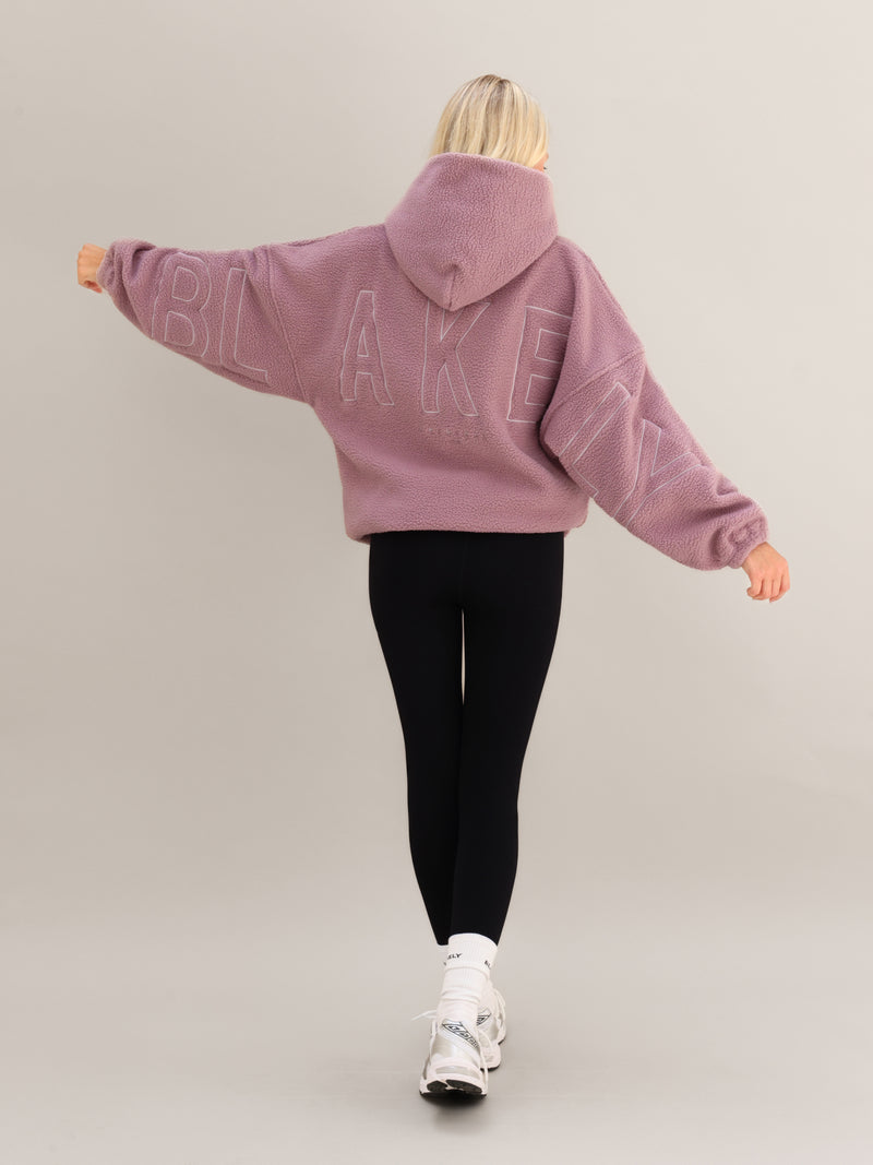 Borg Isabel Oversized Hoodie - Dusty Pink