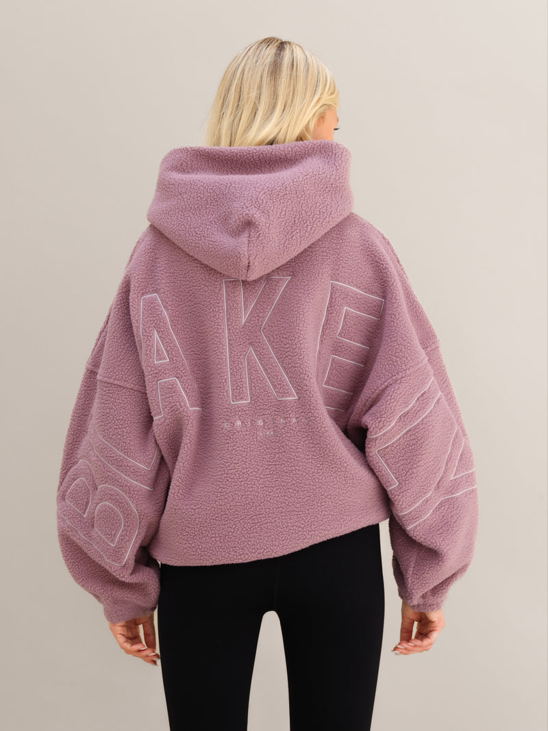 Borg Isabel Oversized Hoodie - Dusty Pink