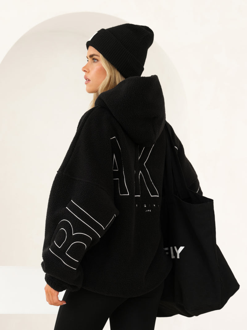 Borg Isabel Oversized Hoodie - Black