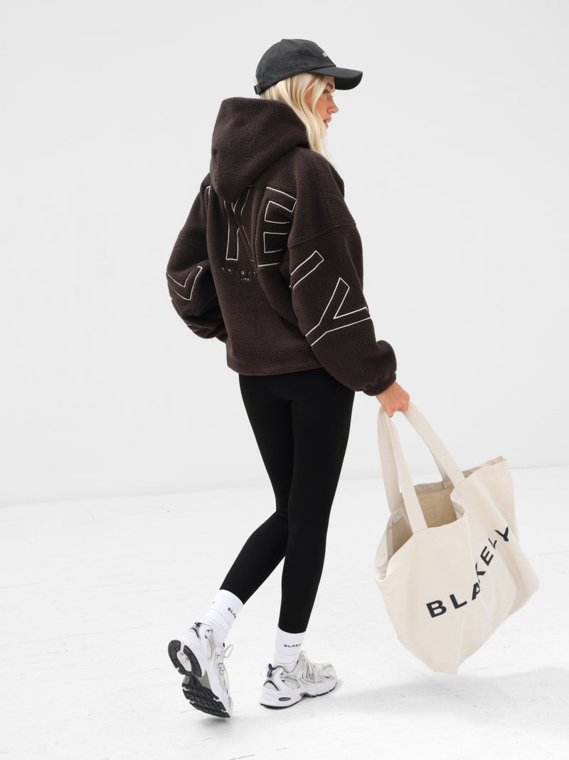 Borg Isabel Oversized Hoodie - Chocolate Brown