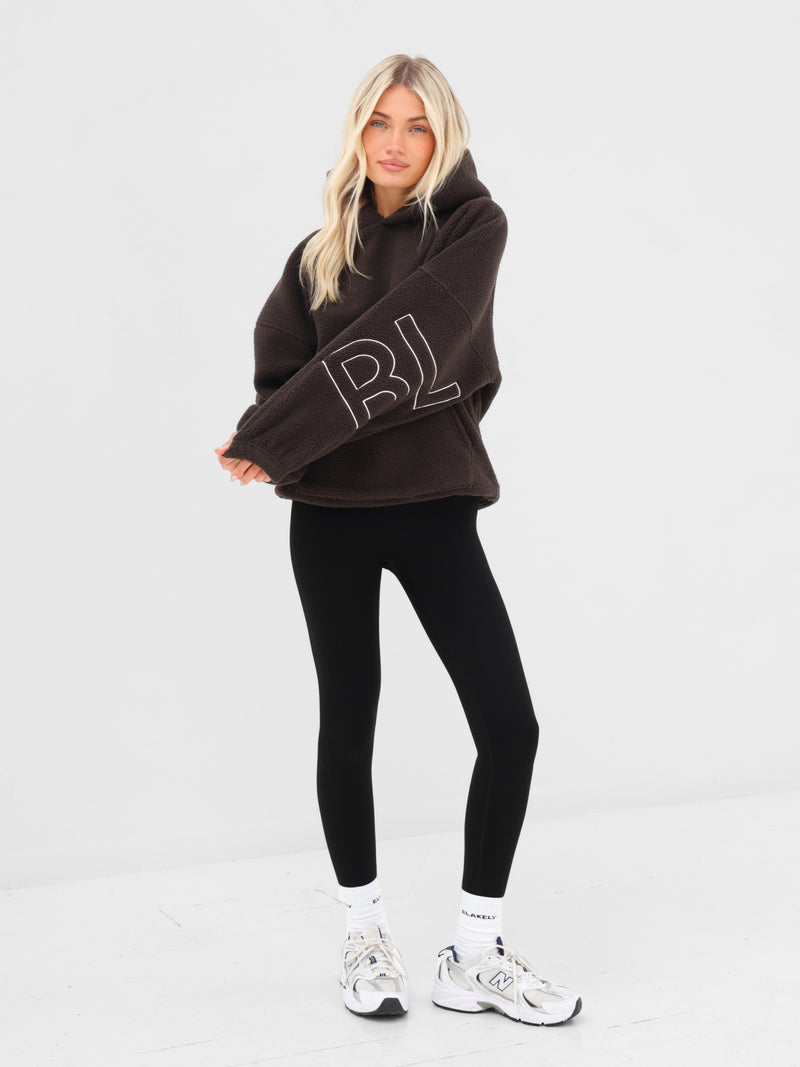 Borg Isabel Oversized Hoodie - Chocolate Brown