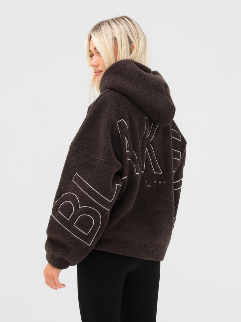 Borg Isabel Oversized Hoodie - Chocolate Brown