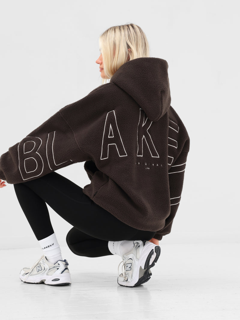 Borg Isabel Oversized Hoodie - Chocolate Brown