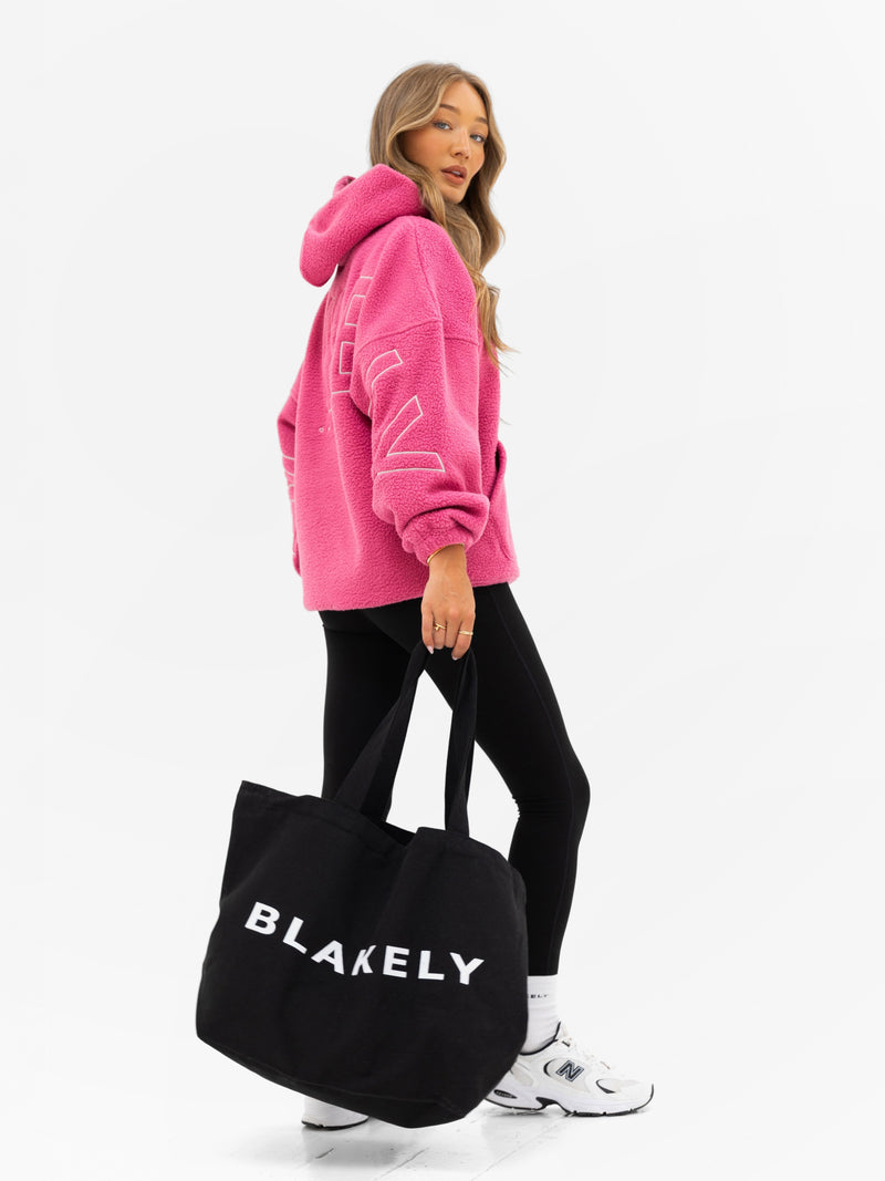 Borg Isabel Oversized Hoodie - Hot Pink