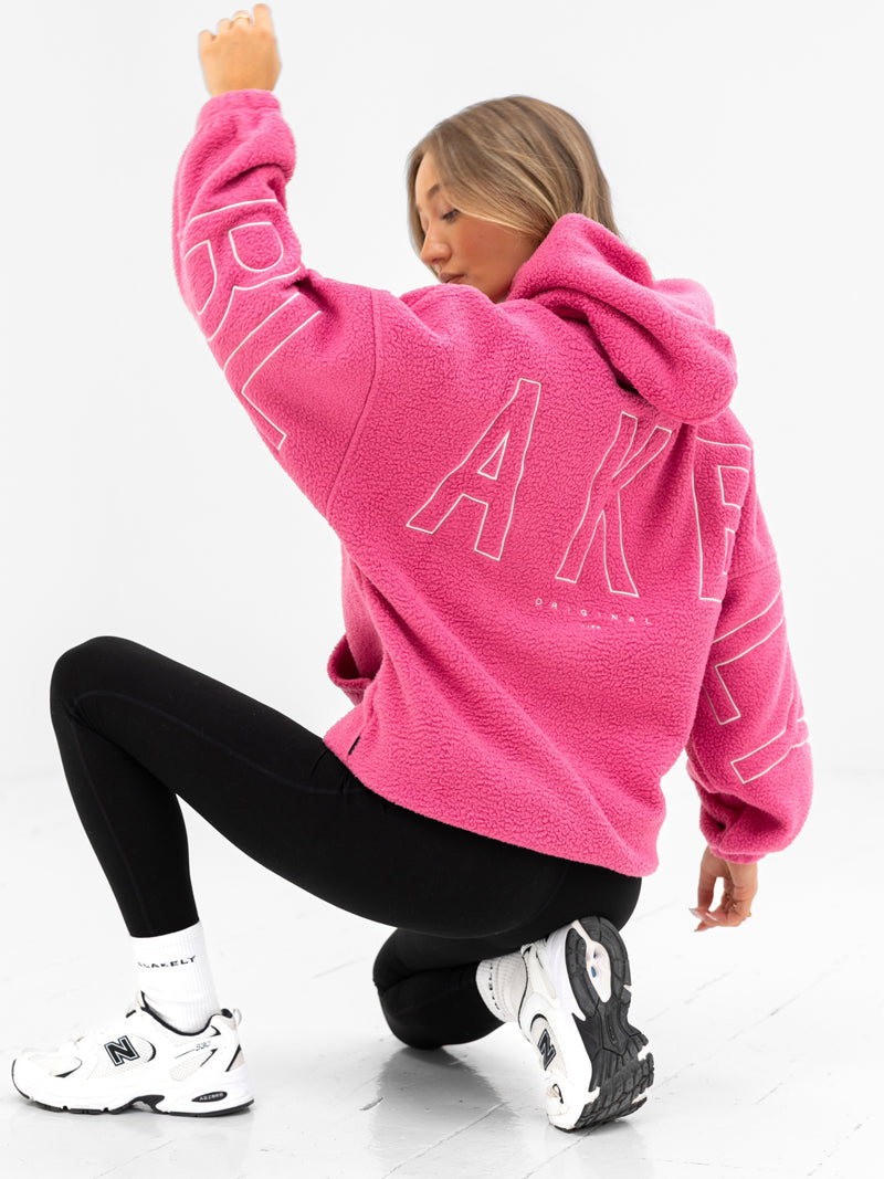 Borg Isabel Oversized Hoodie - Hot Pink