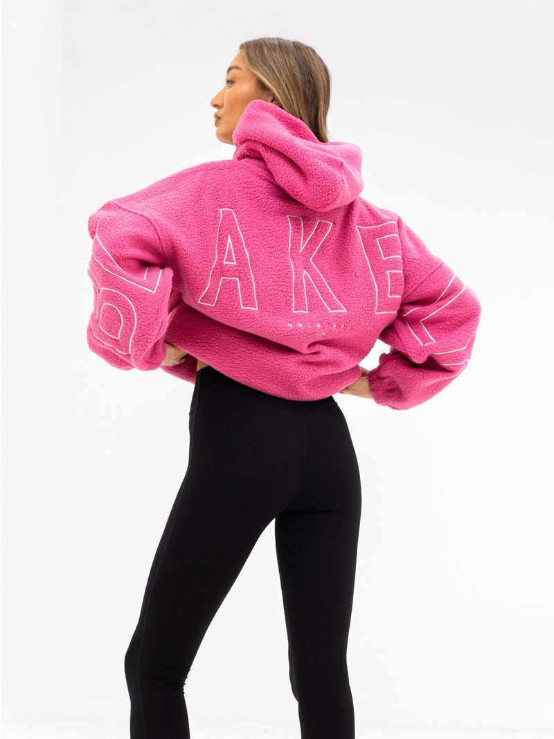 Borg Isabel Oversized Hoodie - Hot Pink