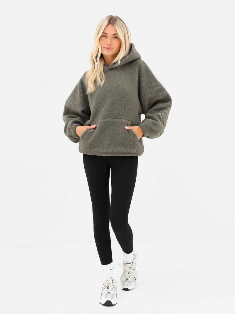 Borg Isabel Oversized Hoodie - Safari Green